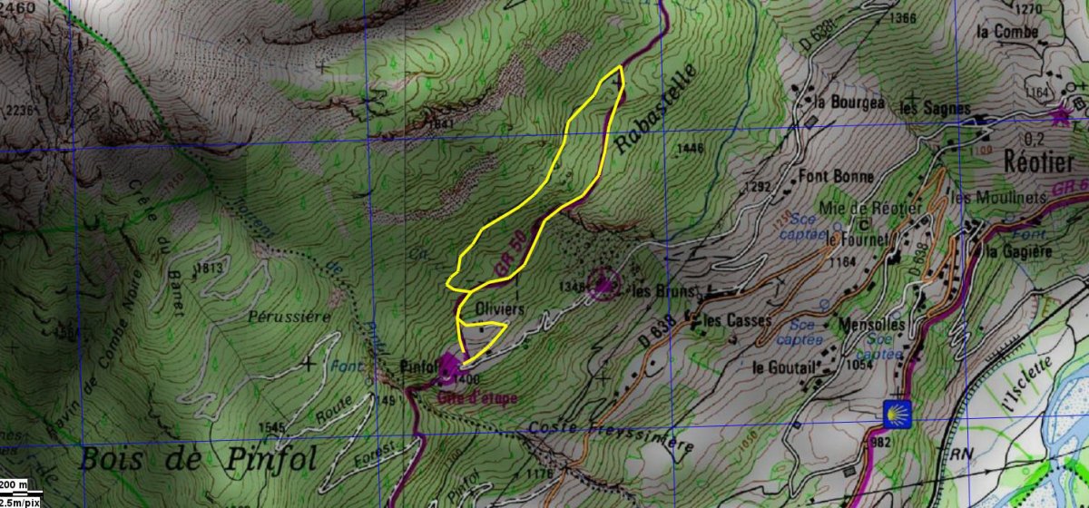 BOUCLE N°7 de la Carrière (tracé jaune).