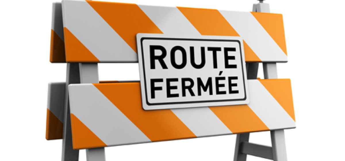 Coupure de route pour requalibrage