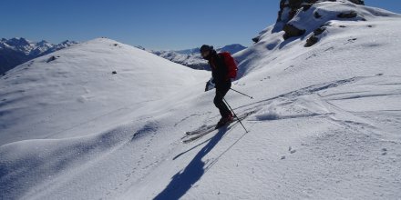 Sommet du Pinfol : octobre 2016. Peu fréquenté mais un must du ski de montagne.